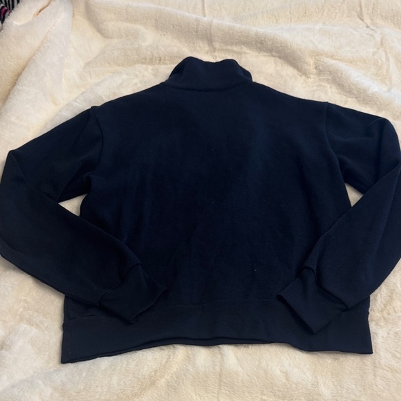 Evereve Navy Quarter-Zip Sweatshirt with Red and Blue Accents - Picture 4 of 4